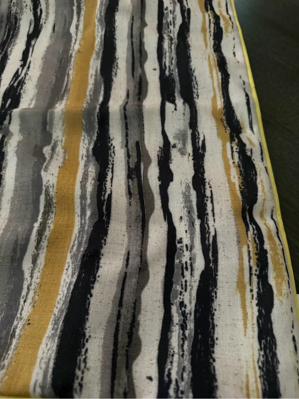 Striped Accent Pillow Cover in Yellow, Black, Gray and Cream